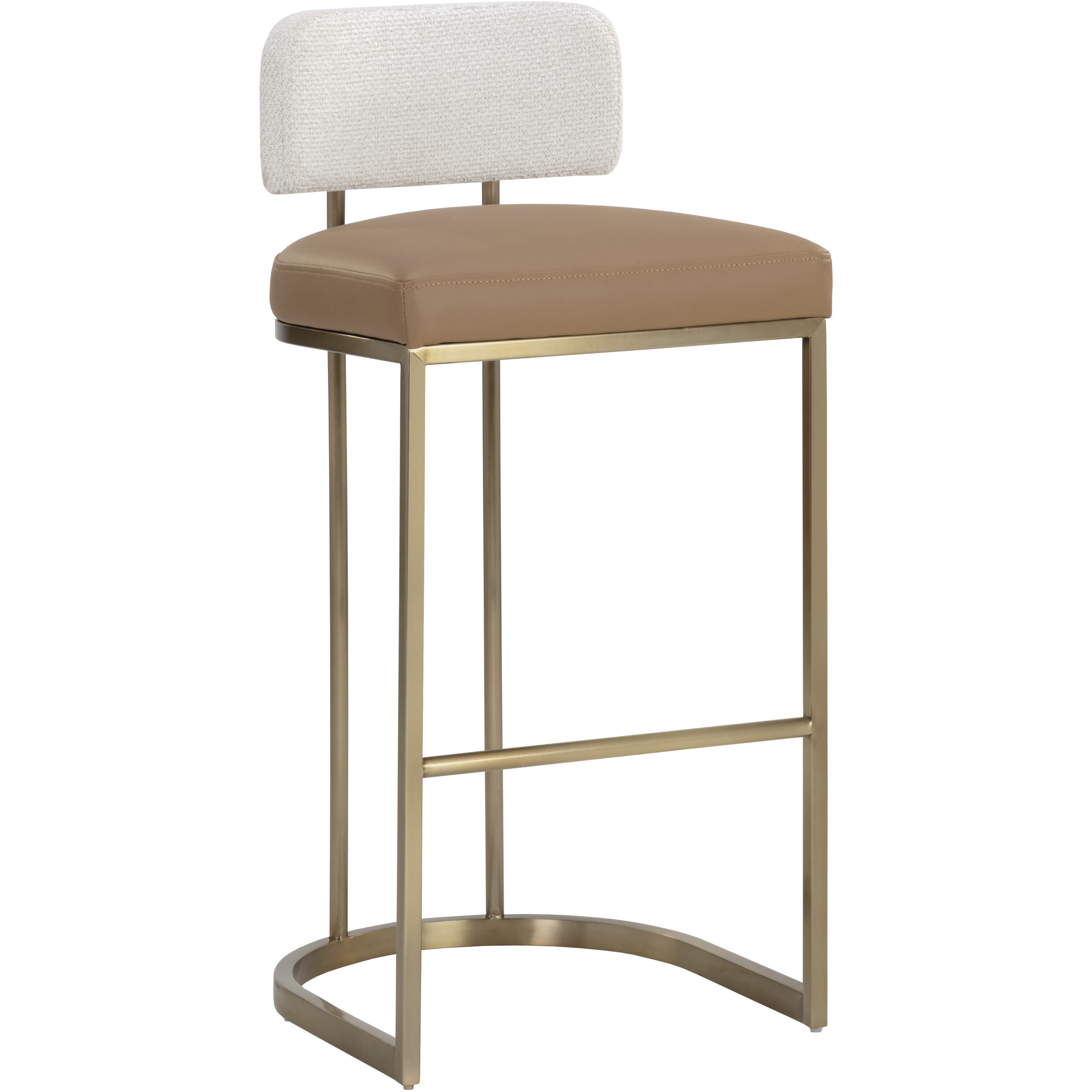 Larissa 37.75 inch Napa Cognac / Rhea Light Barley Barstool